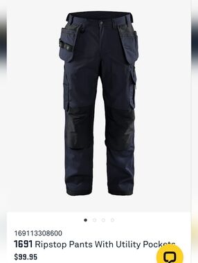 Men's Heavy-Duty Navy & Black Work Pants